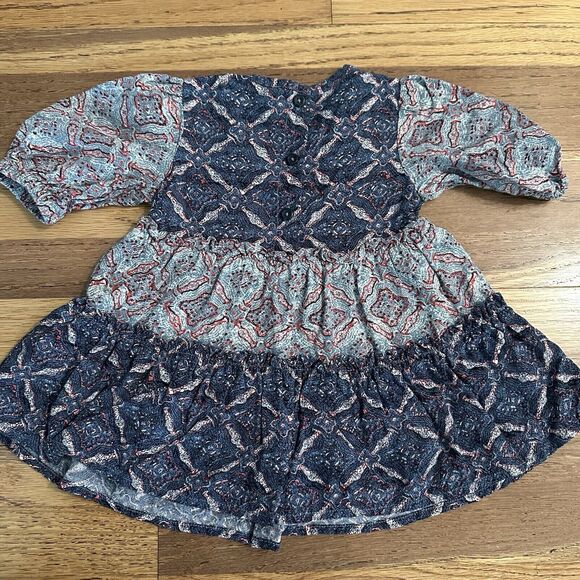 Nordstrom’s Girl’s Captain Ibiza Geo Ruffle Dress, Long Sleeve, 100% Viscose, 9m - Picture 5 of 8